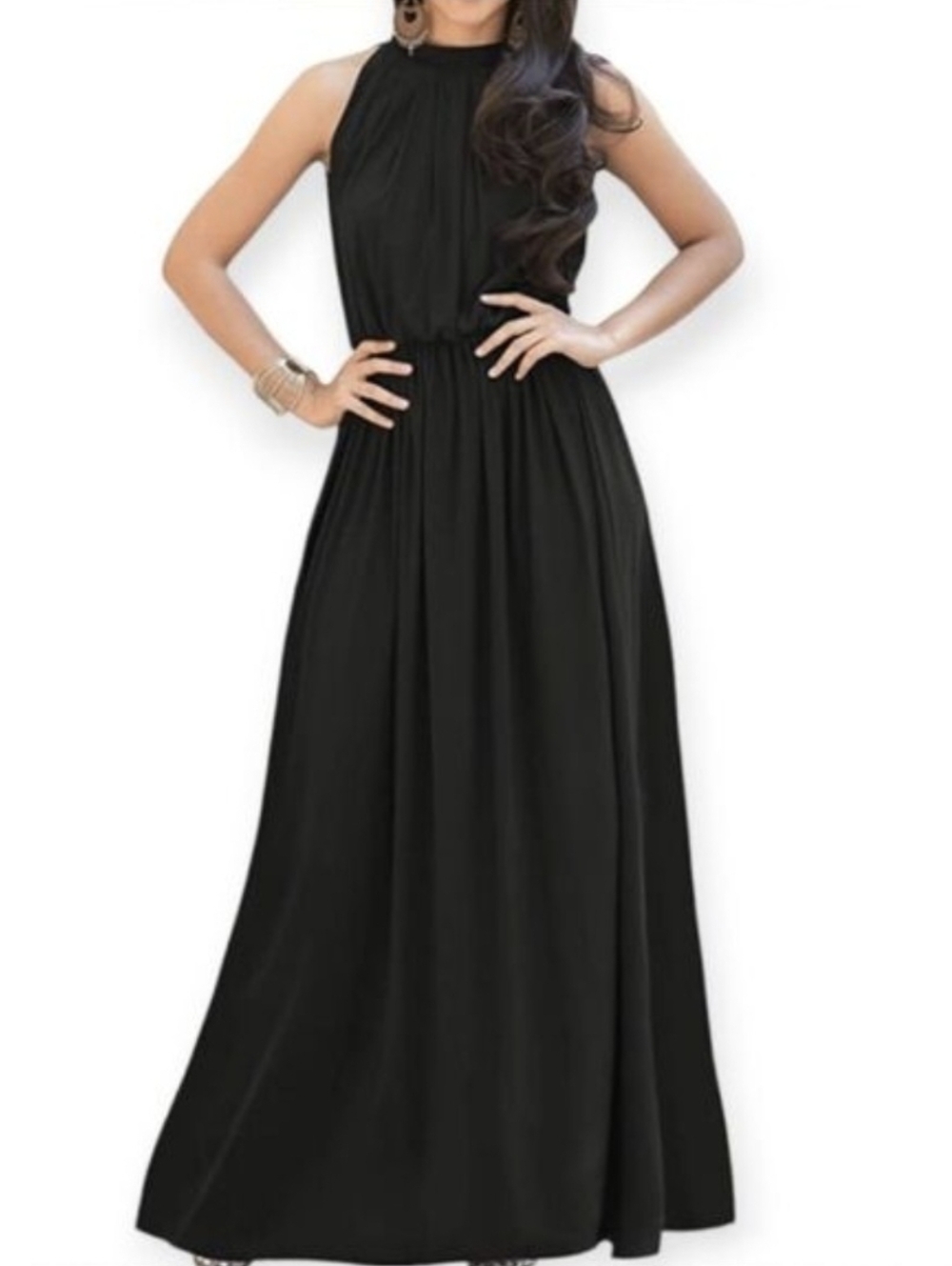 Sleeveless Black Maxi Gown Size M -- NWT